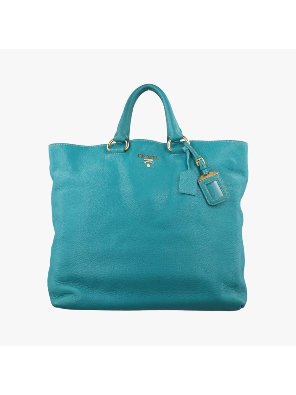Prada Vitello Phoenix Blue Green Leather 219 7/8